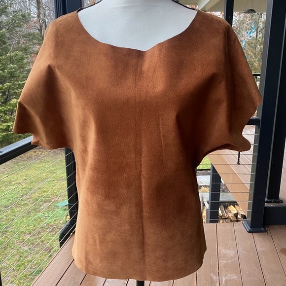 + BERYLL Tops - BERYLL…. Leather Handcrafted in LA🔥Beautiful leather / suede top. Oversized XS